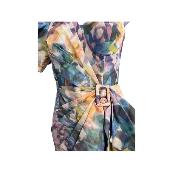 Flor Et.Al floral buckle mini-dress - Sz 6 NWT - Picture 4 of 9